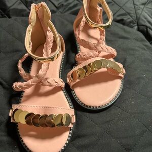 Elegant Pink and Gold Girl Sandals (Size 28)